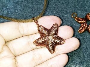 How to make wire jewelery - copper starfish pendant 134