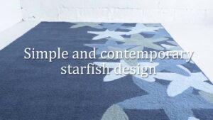 Starfish polyester lagoon blue area rug
